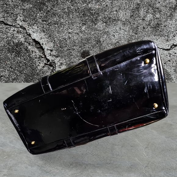 Chanel Timeless Black Patent Boston Travel Duffle Bag Weekender 24kGold Hardware - Picture 7 of 13